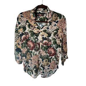 ZARA WOMAN Vintage Style Floral Tapestry Print Blouse - Size Small/5